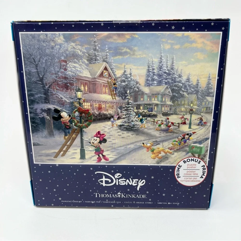 NWT Disney Thomas Kinkade Studios Mickey Mouse Holiday Puzzle 1000 Pieces